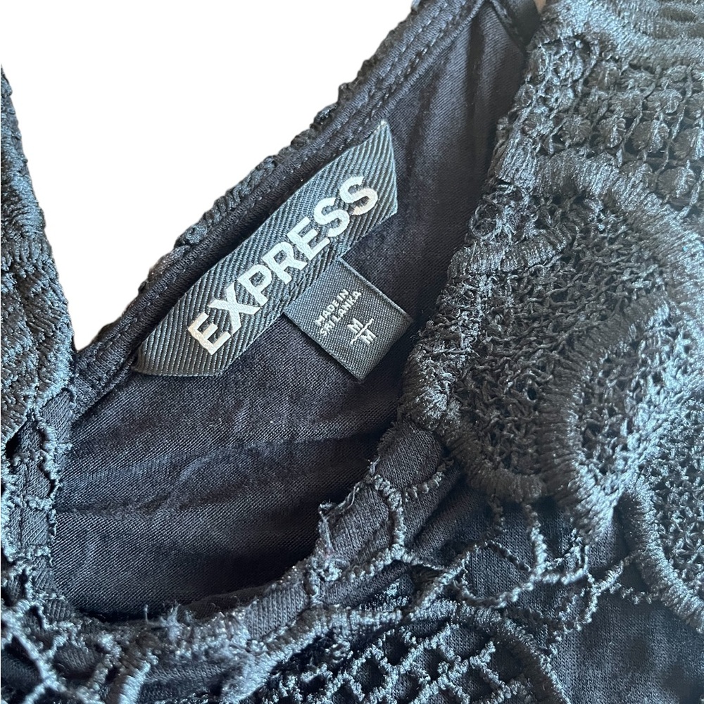 Express Black Lace Cocktail Dress Size M - Picture 5 of 5